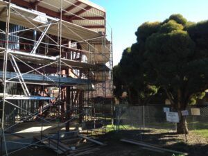 Jan. 16, 2013 — Rough construction of the MAC with paper tree and English Building in the background